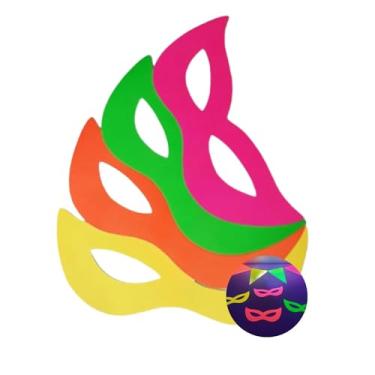 Imagem de 10 Máscaras Adereços Festas Neon Balada Brilha Na Luz Negra (Neon)