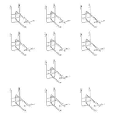 Imagem de WeiLaiKeQi 10x Ganchos de parede de grade Ganchos de painel de grade Organizadores de parede resistentes e estáveis ​​para exibição de painel de Rack de varejo, 10cm