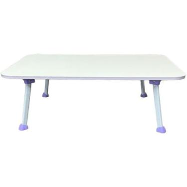 Imagem de Mesa para Notebook Multiuso, 60 x 40 x 28 cm, Madeira com Pés em Metal, Cores Sortidas