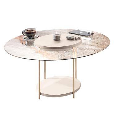 Imagem de Mesa De Centro Sky Com Tampo De Vidro Off White – Hb Móveis