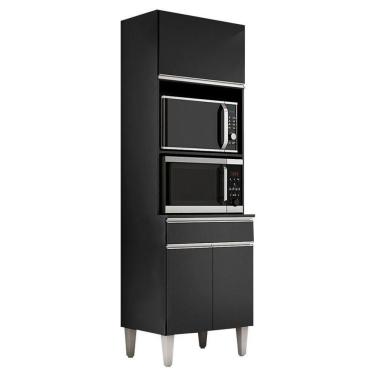 Imagem de Armário Paneleiro Torre Quente 2 Fornos Andréia Preto Fosco - Ajl