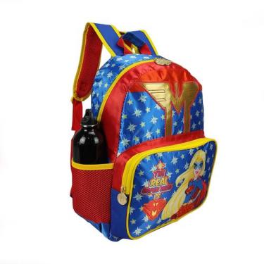 Imagem de Mochila Escolar Mochila Infantil Menina Super Herói - FUSECO, Azul