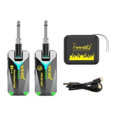 Imagem de Almencla Transmissor e receptor de de áudio de guitarra de 5,8 GHz de baixa latência para baixo