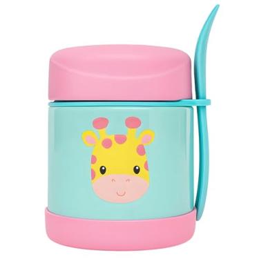 Imagem de Pote Termico Infantil Colorido - Pote Termico Com Parede Dupla Em Aco Inoxidavel, Conserva Temperatura 5h, Design Animal Fun, Vedacao Segura, Livre De BPA, Talher Incluido