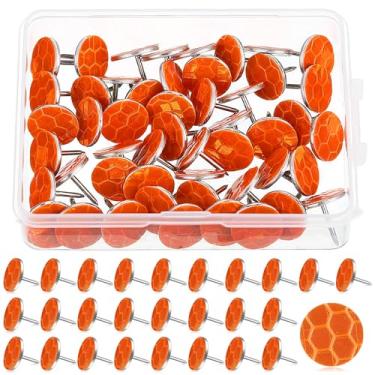 Imagem de Fullhawl Tachinhas refletoras de marcação de trilha marcadoras refletivas brilhantes marcadores de trilha unhas de polegar para caça, caminhadas, acampamento, árvore (laranja, 50)