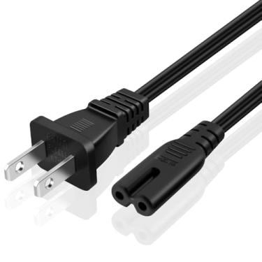 Imagem de TNP Cabo de alimentação universal de 2 pinos (3,5 m) – NEMA 1-15P para IEC320 C7 18AWG Figura 8 conector espingarda fonte de alimentação CA tomada de cabo de alimentação (Preto) compatível com PS4, PS3 Slim, LED HDTV