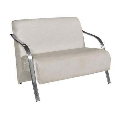 Imagem de Poltrona Namoradeira 2 Lugares Vênus Braço Alumínio DSalla Suede  - D 