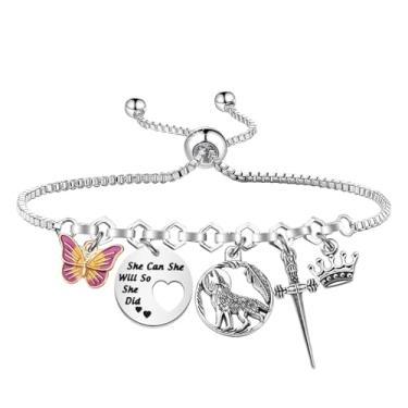 Imagem de UJIMS QSilver Pulseira Borboleta Romance Fantasia Livraria Romance Presente Inspirador Borboleta Joias, standard, Aço inoxidável, Sem Pedra Preciosa