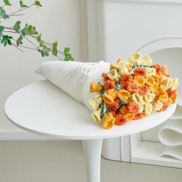 Imagem de Cobertor colorido de flor de laranja, cobertor redondo gigante macio feito de material de chenille (bege, 101,6 cm)