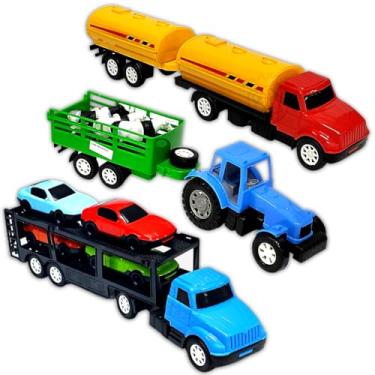 Imagem de Caminhão Trator Cegonha Cegonhera Pipa Brinquedo Carreta Carrinho Tanque