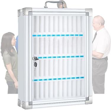 Imagem de Armário de armazenamento de celular de parede, cofre de celular de parede com trava, compartimento de algodão perolado, alça de metal, estrutura de liga de alumínio