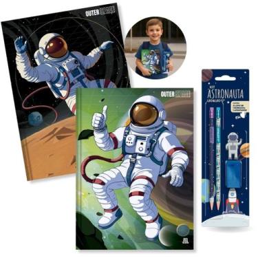 Imagem de Caderno Brochura Grande Astronauta 2un Capa Dura + Kit Escolar Astrona