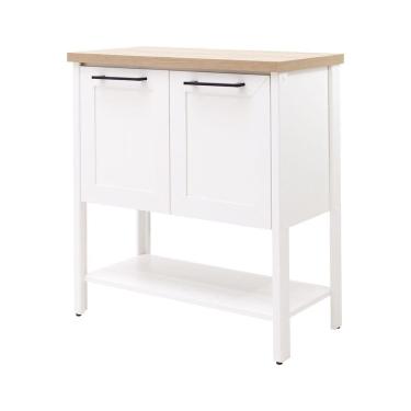 Imagem de Gabinete Armário Banheiro Ditália 2 Pt C/ Tampo Bn-02 Cor:branco Branco