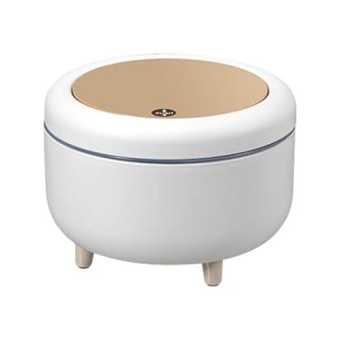 Imagem de SiaBiced Lixeira com tampa de pressão, cesto de lixo com tampa de pressão para cozinha, Mesa