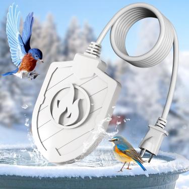 Imagem de Jvgoo Aquecedor de banho de pássaros de 100 W, aquecedores de banho para pássaros ao ar livre aquecedor de água para banho de pássaros no inverno, controle de termostato submersível, descongelador de