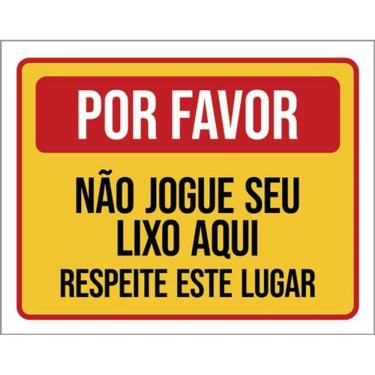 Imagem de Kit 5 Placas De Por Favor Não Jogue Lixo 36X46
