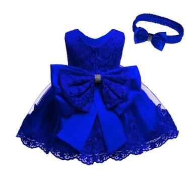 Imagem de Vestido FKKFYY Baby Little Girls Christmas Party 12-18M Sapphire