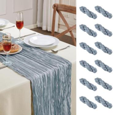 Imagem de Corredor de mesa AGIRL Boho Dusty Blue 89x305 cm, pacote com 12