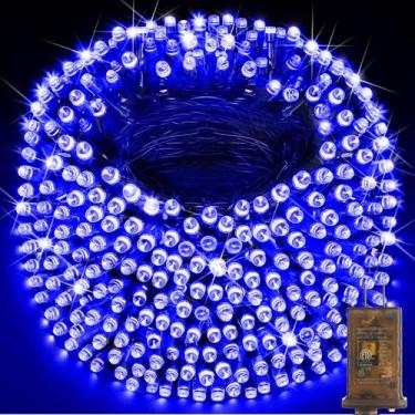 Imagem de Luzes de Natal KNONEW 403 pés 1000 LED ao ar livre azul com controle r