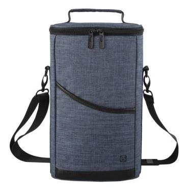 Imagem de Sacola de vinho ALLCAMP, 2 garrafas, isolada, portátil, azul - ALLCAMP