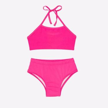 Imagem de Biquíni Liso Menina Infantil Proteção Solar Uv Praia Verão - Fofotinho