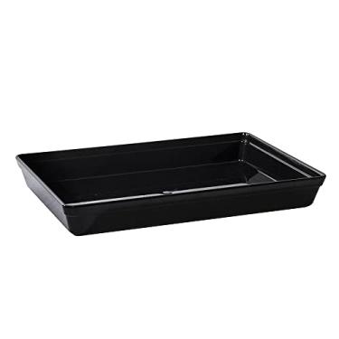Imagem de Travessa Stillo Rasa Retangular 4,5L Preta em Plástico Não Quebra Linha Profissional Cook Linha Premium