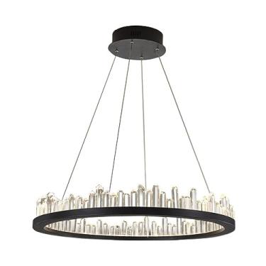 Imagem de PENDENTE ROCA PRETO E TRANSPARENTE (D)80CM (C)0CM (L)0CM (A)11CM 1X36W 3000K 2160LM LED