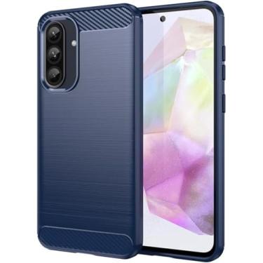 Imagem de Capa Case Fibra de Carbono Anti Impacto para Samsung Galaxy A56 - Capinha Protetora Leve e Durável Danet (Azul)