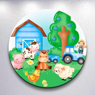 Imagem de Painel Tema Fazenda Animais Capa Grande e Mini Redondoda Estampa Subli
