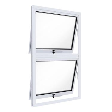Imagem de Janela de Alumínio Máximo Ar Duplo Vertical 100x60cm Lucasa Ideale Branco