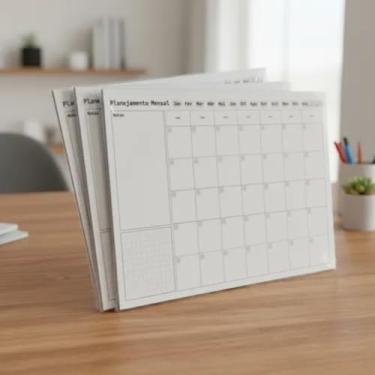 Imagem de Planner de Mesa A3 Mensal Não Datado - 24 Folhas (2 Anos) | Desk Pad Organizador Grande para Escritório, Estudos e Rotina