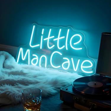 Imagem de Neonawall Little Man Cave Blue LED Neon Sign - Dimmable USB Powered Wall Light, 15.7x8.9 Inches for Man Cave Garage Bar Game Room