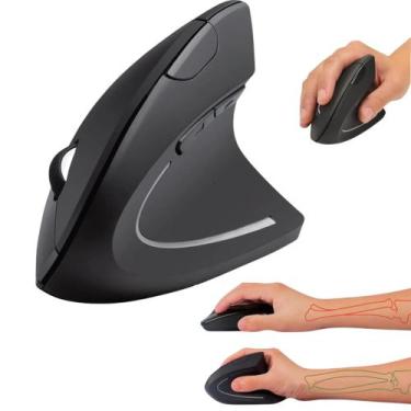 Imagem de Mouse Vertical Sem Fio Ergonômico 2400DPI Bluetooth Pilha ou Recarregá