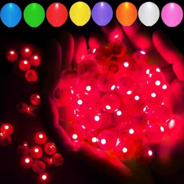 Imagem de Luz de balão LED Aogist Red Mini Round para festa 100 unidades