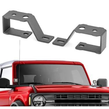 Imagem de YZONA Suportes de luz de vala A-Pillar Suporte de iluminação inferior para farol auxiliar de neblina LED off-road compatível com Ford Bronco 2021 2022 2023 2024 2025