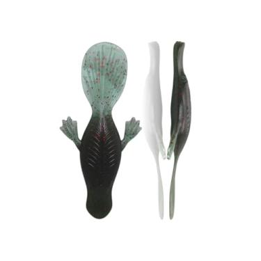 Imagem de 8-UP Fishing Plata Punch Isca de criatura de plástico macio de 9,7 cm - Isca inspirada em ornitorrinco com ação de cauda de leque - Isca de pesca de robalo para Texas Rig, Free Rig, Drop Shot, Tokyo