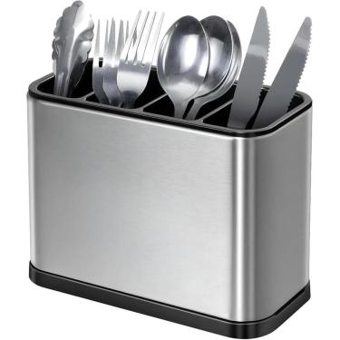 Imagem de Porta Talheres Aço Inox 316 Escorredor 4 Divisórias Cozinha