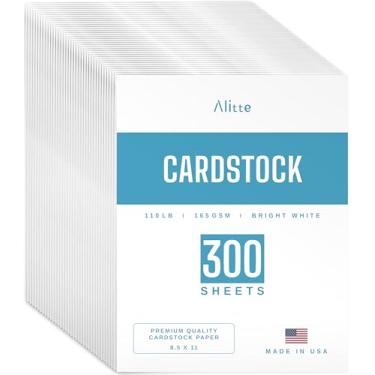 Imagem de Papel cartolina | Pacote com 300, papel branco para impressora de cartolina 21 x 28, espessura pesada, 50 kg, folhas lisas premium e compatível com impressora - para artesanato, cartões e negócios