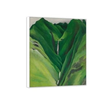 Imagem de Georgia O'Keeffe Famosas Impressões em tela de arte de parede prontas para pendurar - Cachoeira nº 2 - Pintura com moldura branca para decoração de sala de estar 30 x 35 cm 12 x 13 pol