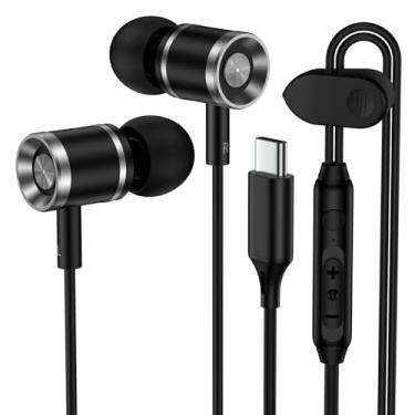 Imagem de Fones de ouvido Samsung com fio para Samsung Galaxy A17 A16 A36 A56 A26 S25 FE Edge Ultra S24 S23 S22 Z Flip 7, Z Fold 7, USB C, fones de ouvido com fio tipo C, microfone para iPhone 17 16, Google