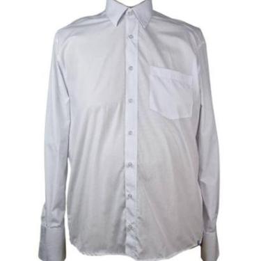 Imagem de Camisa Social Branca Masculina Com Abotoadura ML Zuza Plus Size 8-Masculino