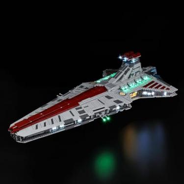 Imagem de Kyglaring LED Lighting Kit for Lego Star Wars Venator 75367 Building Set (No Model) - Light Set Compatible with 75367 Class Republic Attack Cruiser - Without Building Set(Remote Version)