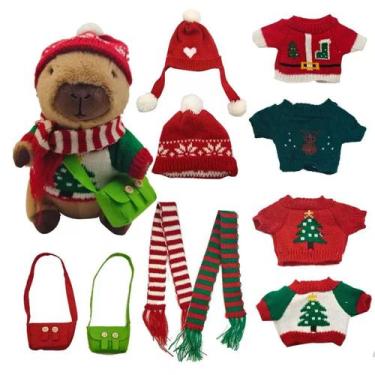 Imagem de Conjunto de brinquedos de pelúcia Kireidane Capybara com 7 roupas e ac