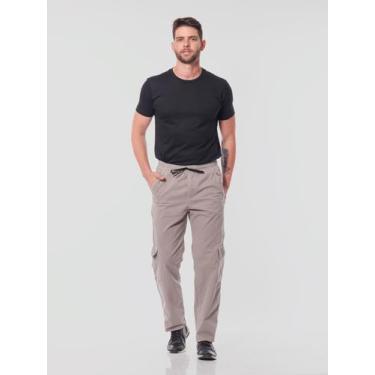 Imagem de Calça masculina Cargo em Sarja 7902 Cinza - macaw, Cinza, G