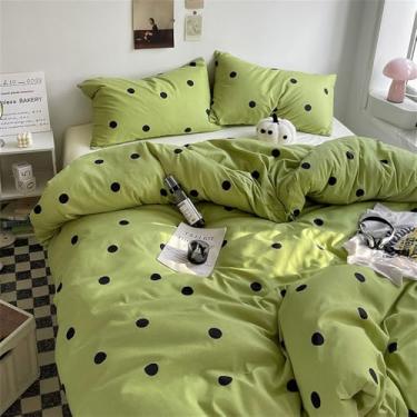 Imagem de XLCZMYL Conjunto de roupa de cama de estilo simples, adequado para a pele, fronha, conjunto de roupa de cama escovada, solteiro/casal/queen/king, 01, solteiro 4 peças