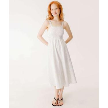 Imagem de Vestido Feminino Midi Lastex Listras Marisa Branco-58077, Branco, M