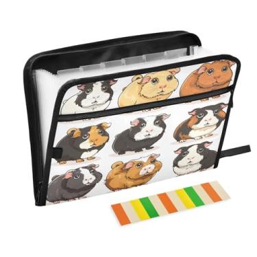 Imagem de CEBUGI Pasta expansível com 13 bolsos, organizador de arquivos sanfonado à prova d'água com etiquetas tamanho A4, organizador de documentos de papel para escola, material de escritório