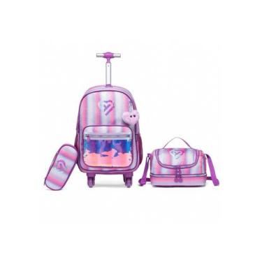 Imagem de Kit Mochila Yupe Menina Infantil Rosa Estojo Lancheira, U