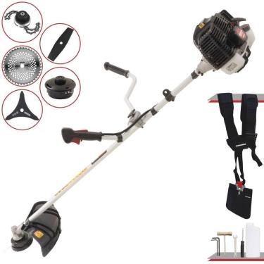 Imagem de Roçadeira Profissional Lateral Kawashima Kw52le À Gasolina 52c 2,5hp 2t + Faca 2 Pontas Duraline 330mm + Faca 40 Dentes