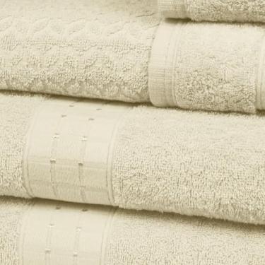 Imagem de Jogo de Banho Class Nude 5 peças, 100% Algodão - 4 Toalhas de Banho (77x150cm), 4 Toalhas de Rosto (50x80cm) e 2 Toalhas de Piso (50x70cm).